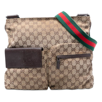 Double Pocket Web Messenger GG Canvas Medium