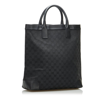 Gucci Tote Bag Black GG Leather/canvas