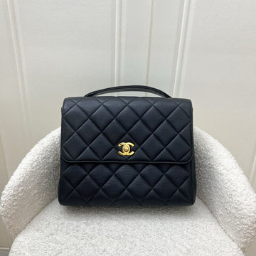 Chanel Vintage Medium Square Flap in Black Caviar and 24K GHW