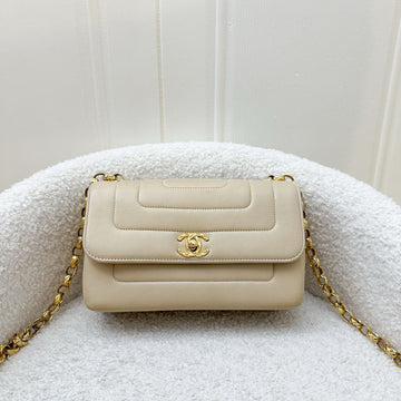 Chanel Vintage Mini Bijoux Chain Flap in Beige Lambskin and 24K GHW