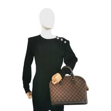 Louis Vuitton Alma PM Damier Ebene Leather/canvas