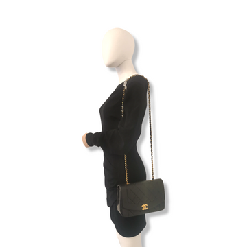 Chanel Diana Small Black Leather Gold