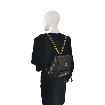 Chanel Duma Backpack Black Leather Gold