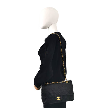 Chanel Classic Double Flap Medium Black Leather Gold