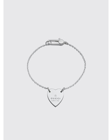 Gucci Heart Charm Bracelet Sterling Silver Women Jewelry