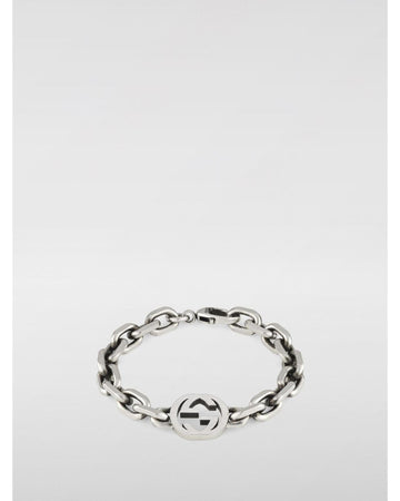 Gucci Chain Bracelet with Logo Medallion Women Silver Jewelry