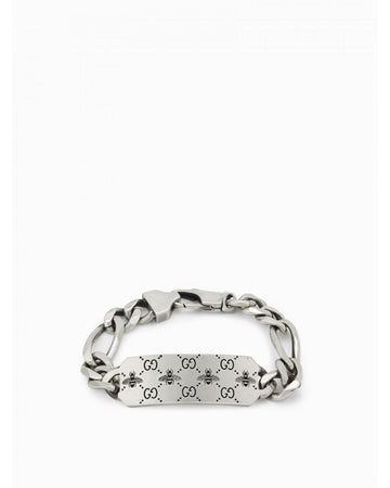 Gucci ID Bracelet Bee Charm Women Silver Jewelry