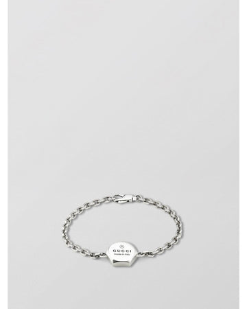 Gucci Hexagon Logo Charm Bracelet Women Silver Jewelry