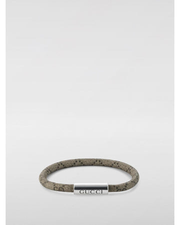Gucci GG Leather Bracelet Women Silver Jewelry
