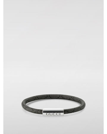 Gucci Leather Bracelet Women Silver Jewelry