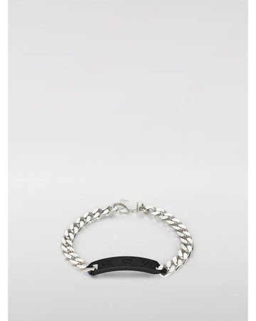 Gucci Chain Bracelet with Enamel Plate Women Silver Jewelry