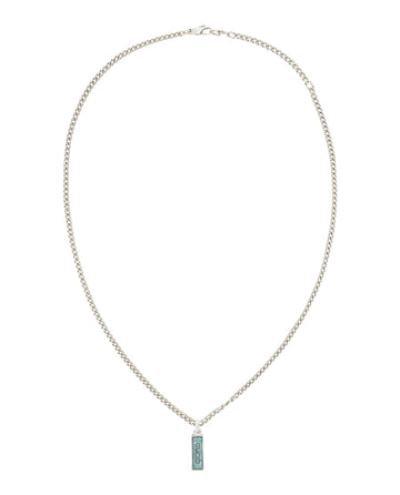 Gucci Womens Sterling Silver Logo Plaque Necklace
