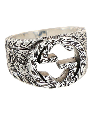 Gucci Unisex-Adult Interlocking G Paisley Silver Ring