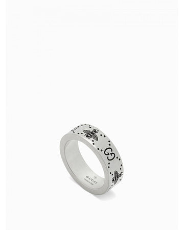 Gucci Bee Ring Interlocking G Sterling Silver Women Jewelry