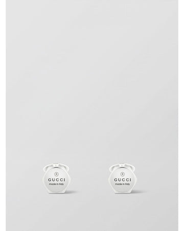 Gucci Hexagon Cufflinks Logo Detail Women Silver Jewelry