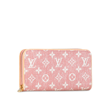 Pink Louis Vuitton Monogram Denim Jacquard Zippy Wallet