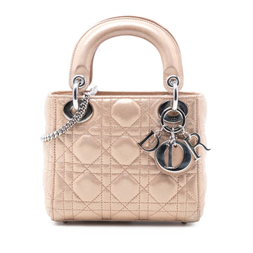 Lady Dior Chain Bag Cannage Quilt Iridescent Leather Mini