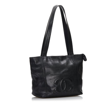 Chanel CC Tote Bag Black Leather