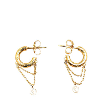 Gold Louis Vuitton Gold Plated Nanogram Hoop Earrings