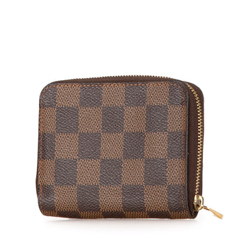 Brown Louis Vuitton Damier Ebene Zippy Coin Purse