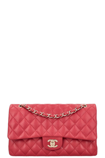 CHANEL Medium Double Flap Bag Caviar Red