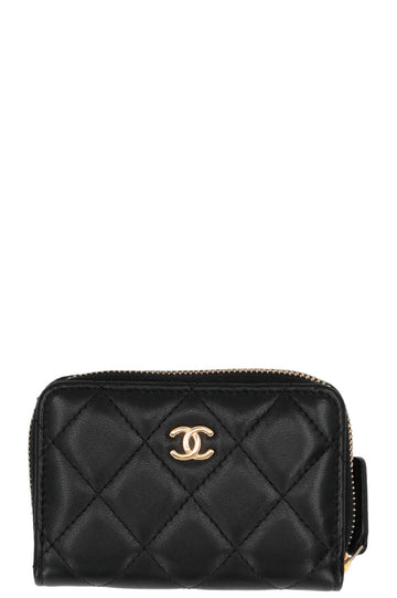 CHANEL Classic Zippy Wallet Leather Black