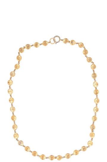 CHANEL CC Medallion Necklace Gold