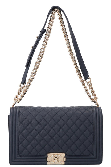 CHANEL Large Boy Bag Caviar Navy