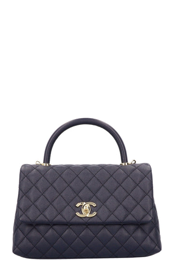 CHANEL Coco Handle Bag Caviar Blue