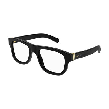 Gucci Eyeglasses Square Full Rim, Shiny Black Frame and Clear Demo Lenses Lens GG1509O001