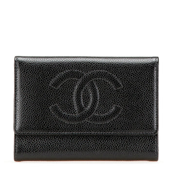 Chanel Coco Mark Caviar Skin Trifold Wallet
