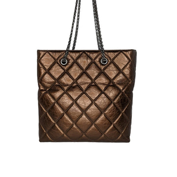 Chanel bags Metallic Aged Leather Quilted Reissue Tall Tote Bronze