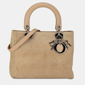 Medium Suede Cannage Lady Dior