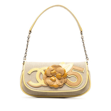 Top Quality Chanel None.5 Camellia Chain One-Shoulder Bag Yellow Gr Leather/canvas Patent Leather  Chanel