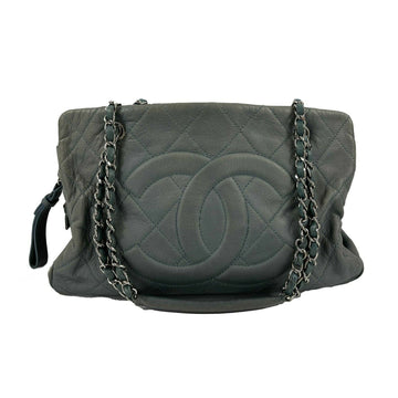 Top Quality Chanel - Seafoam / Silver CC Leather Medium Leather Shopping Tote / Shoulder Bag