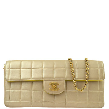Top Quality Chanel Beige Leather Choco Bar East West Shoulder Bag