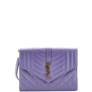 Classic Monogram Envelope Wristlet Clutch Mixed Matelasse Leather