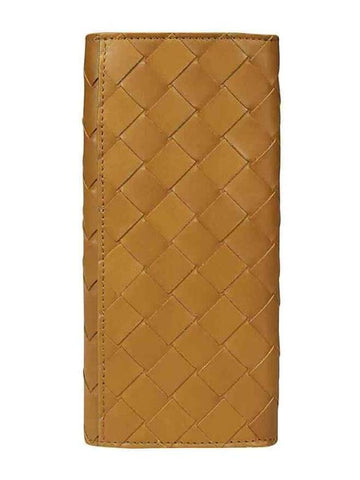 Luxury Bottega Veneta Intrecciato Calfskin Long Wallet Brown