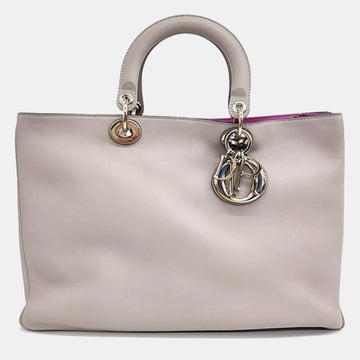 Grey Leather Diorissimo Tote Bag