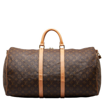 Louis Vuitton Keepall Bandoulière 55  Canvas Travel Bag