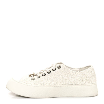 Tweed Womens CC Platform Sneakers 39.5 White