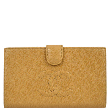 Top Quality Chanel 2005-2006 Beige Leather Timeless Long Wallet