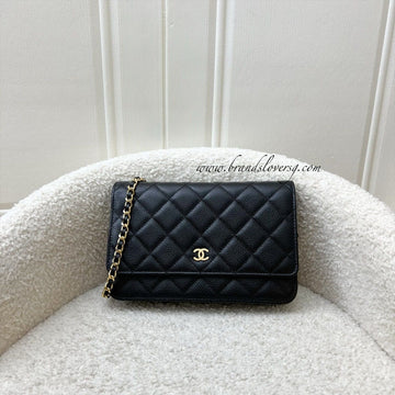 Chanel Classic Wallet on Chain WOC in Black Caviar and GHW (Model: A33814)