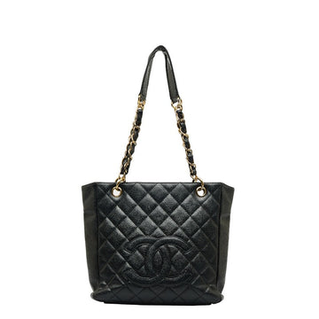 Top Quality Chanel Cocomark Mattress PT Tortoise Chain Handbag Black Gold Leather S  CHANEL