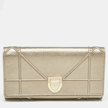 Gold Leather Diorama Continental Wallet