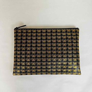 BOTTEGA VENETA Women's  Leather Clutch Pouch Bag Butterfly Detail