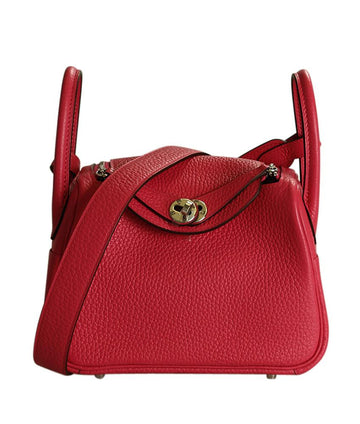 Hermes Mini Lindy 20 Rose Extreme Taurillon Leather 2- Way Bag