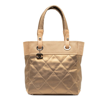 Top Quality Chanel COCOMARK PARIBIARITZ PM TOOT BAG A34208 G Beige Leather/canvas Leather  CHANEL