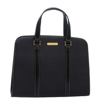 BurberrySs Hand Bag Leather Black Auth am6686