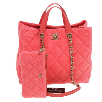 Top Quality Chanel Chain Hand Bag Pile 2way Pink CC Auth ar9158A